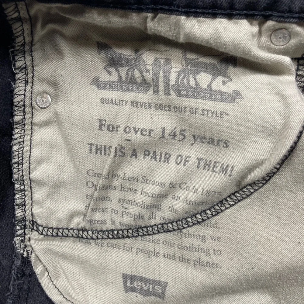Levis Jeans Mens 40x32 Black Taper Mid Rise 541 Athletic Taper Stretch Faded